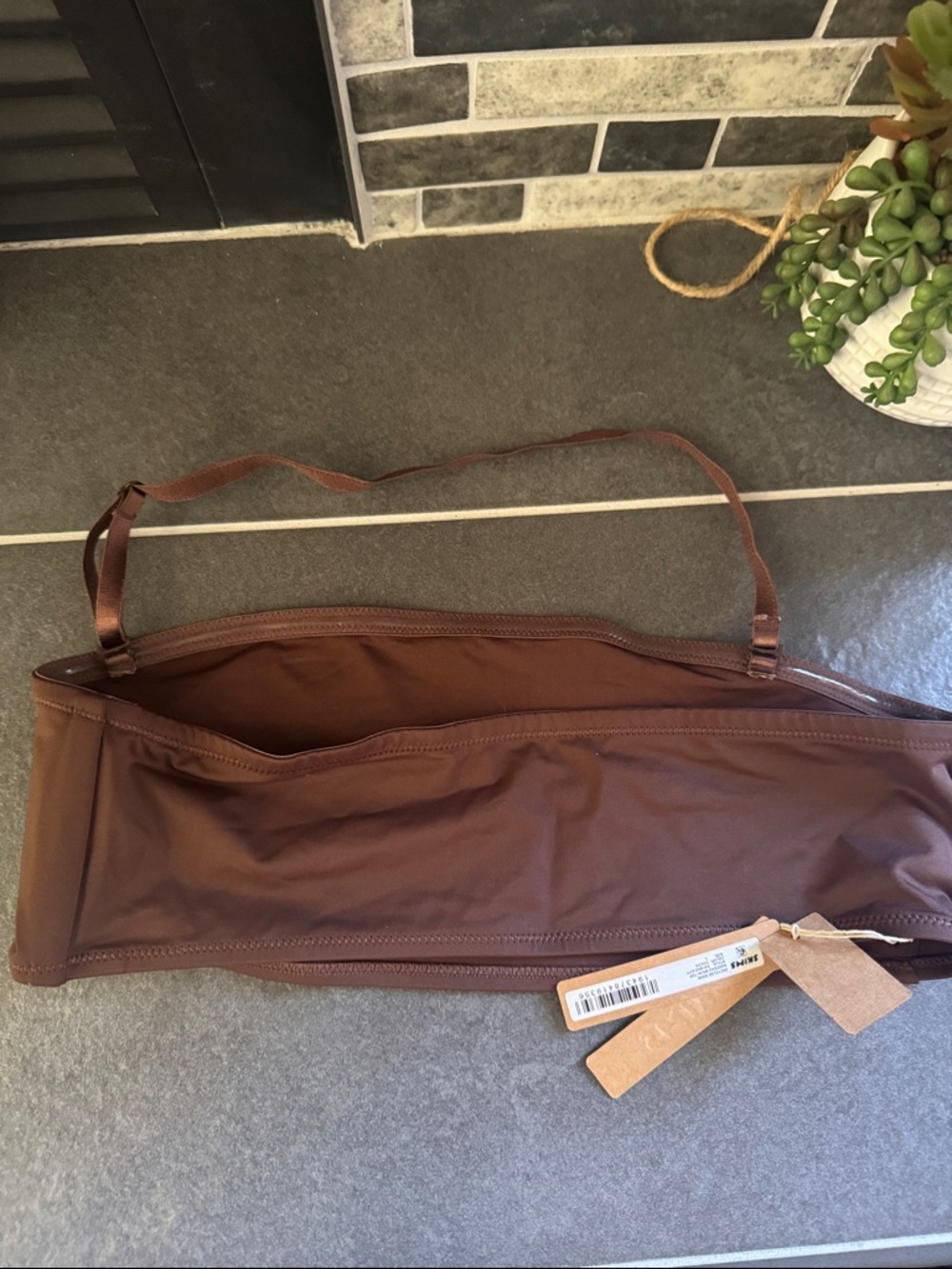 SKIMS L Bandeau bikini Too Cocoa swim